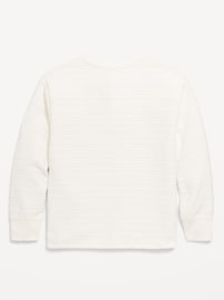 View large product image 3 of 3. Cozy-Knit Long-Sleeve Henley T-Shirt for Boys