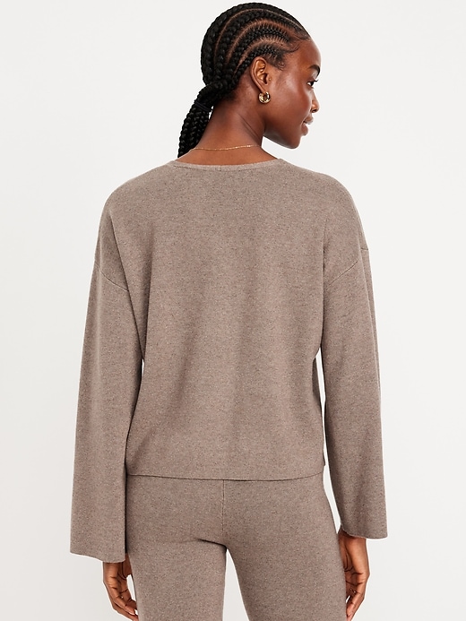 Image number 8 showing, Bell-Sleeve V-Neck Sweater