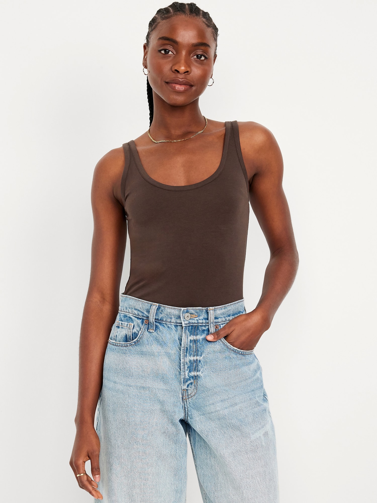 First-Layer Scoop-Neck Tank Top