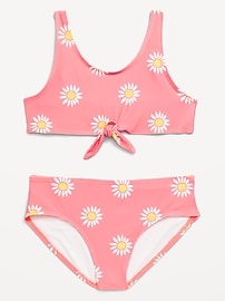 Image number 1 showing, Printed Tie-Knot Bikini Swim Set for Girls