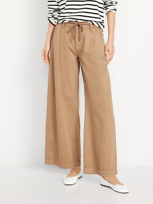 Image number 1 showing, High-Waisted Super Wide-Leg Drapey Pants