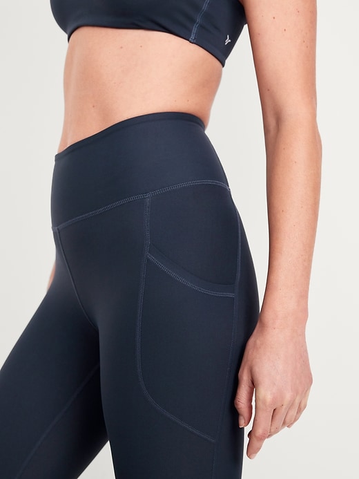 Image number 3 showing, High-Waisted PowerSoft Crop Pocket Leggings 23" inseam
