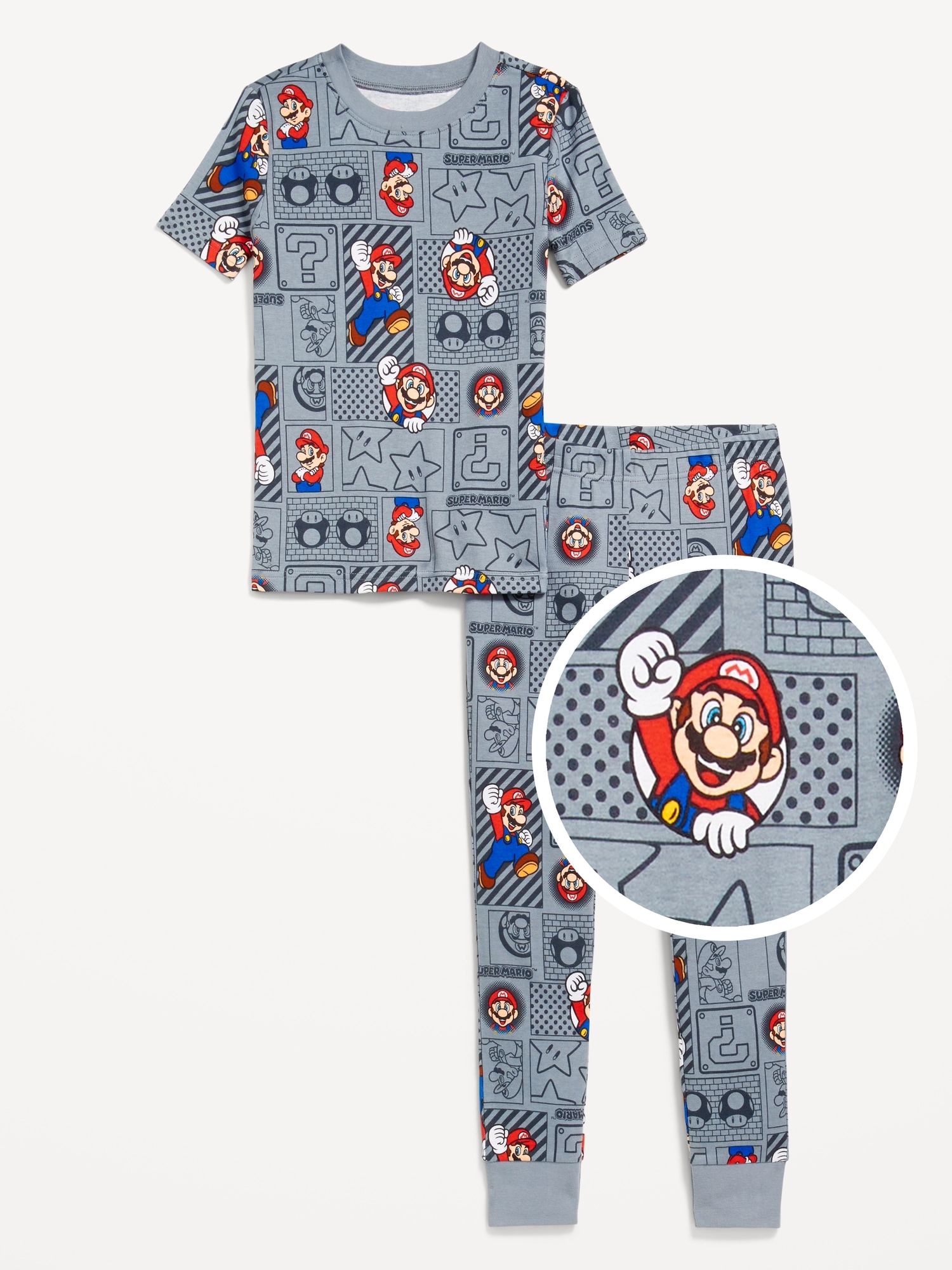 Gender-Neutral Licensed Graphic Snug-Fit Pajama Set for Kids