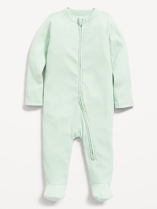 View large product image 1 of 2. Ribbed 2-Way-Zip Sleep &amp; Play Footed One-Piece for Baby