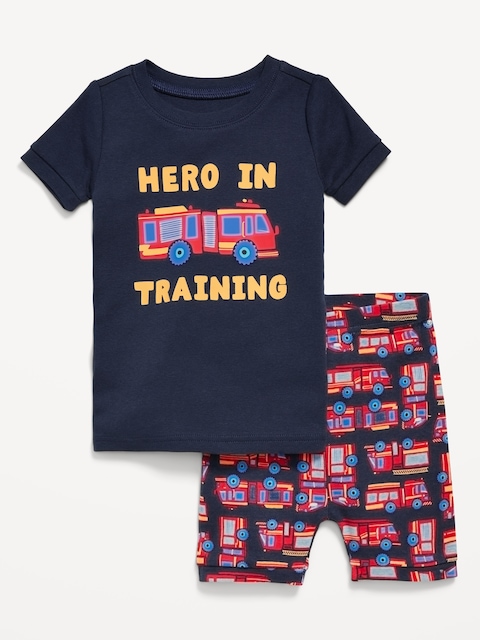 Snug-Fit Graphic Pajama Set for Toddler & Baby - Fire Engine