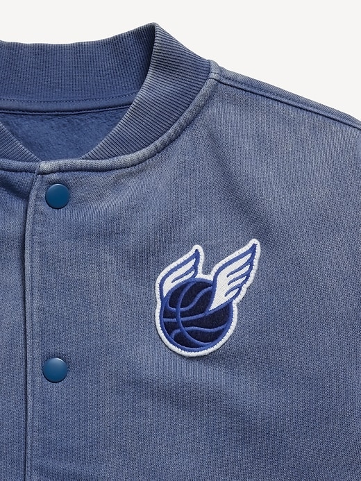 Image number 4 showing, Loose Button-Front Bomber Jacket for Boys