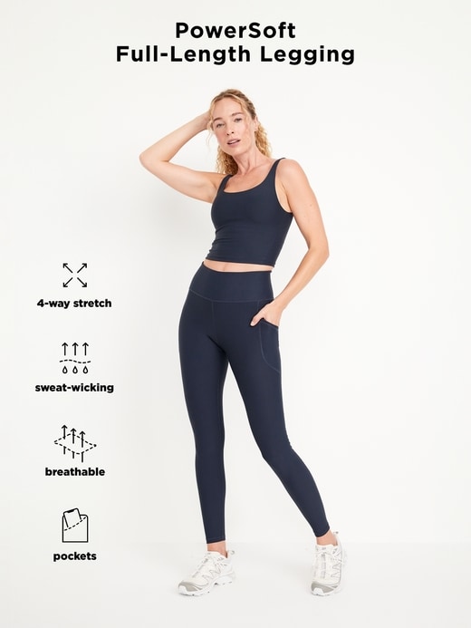 Image number 9 showing, High-Waisted PowerSoft Full-Length Pocket Leggings