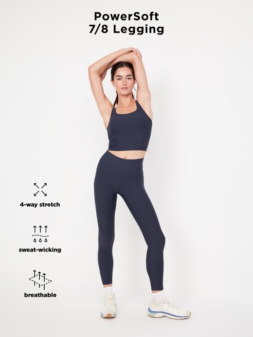 Image number 10 showing, High-Waisted PowerSoft Rib Mix 7/8 Leggings