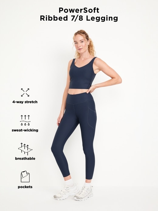 Image number 10 showing, High-Waisted PowerSoft Rib Pocket Leggings