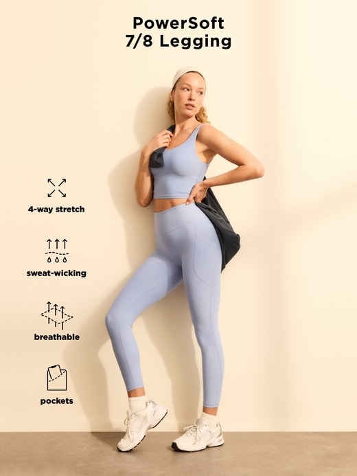 Image number 10 showing, High-Waisted PowerSoft 7/8 Pocket Leggings
