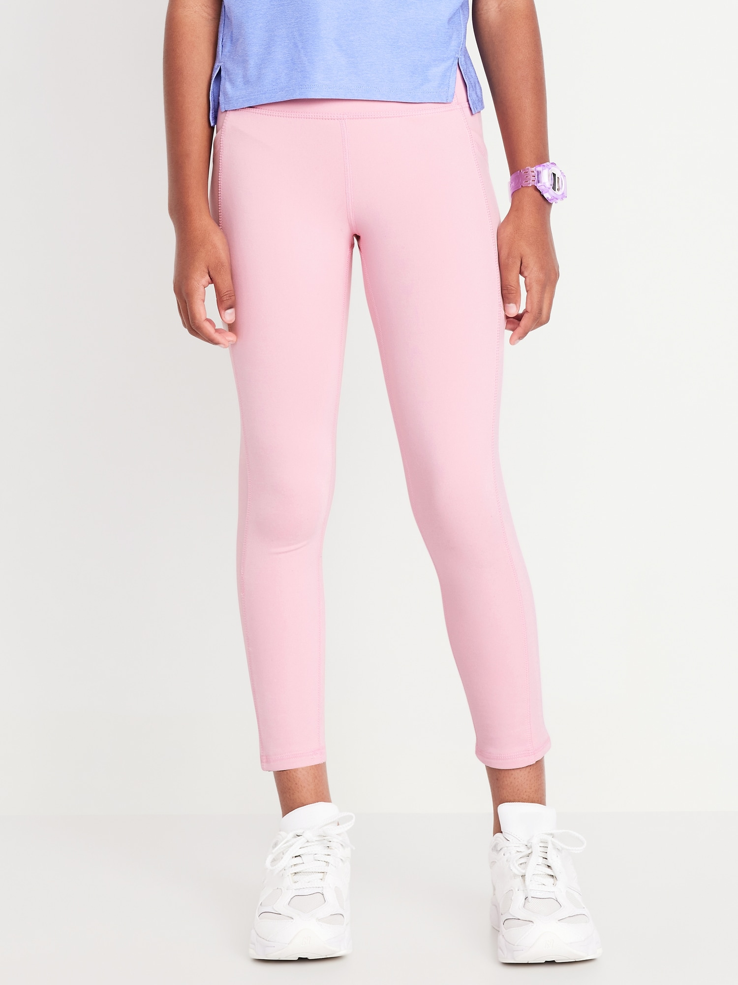 High-Waisted PowerSoft Fleece-Lined 7/8-Length Leggings for Girls