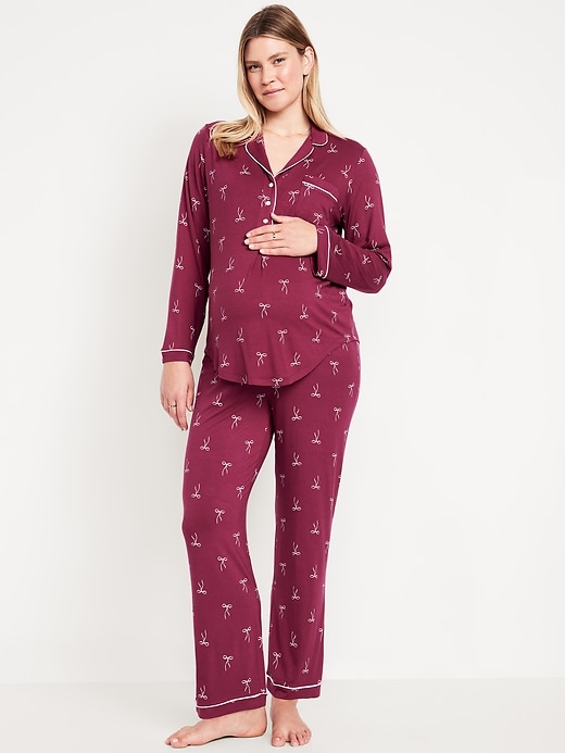 Image number 1 showing, Maternity Classic Pajama Set