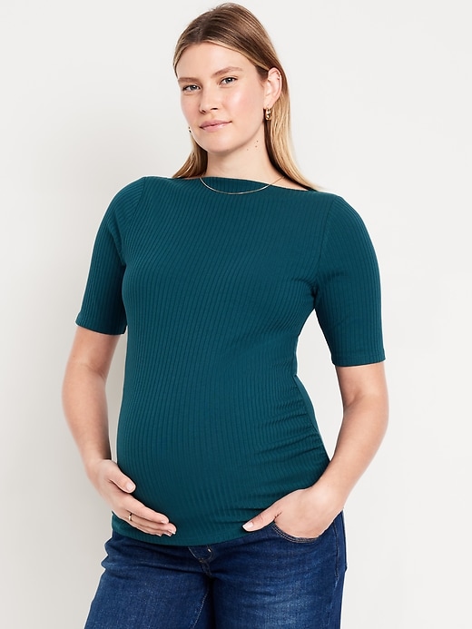 Image number 1 showing, Maternity Slit-Neck Top