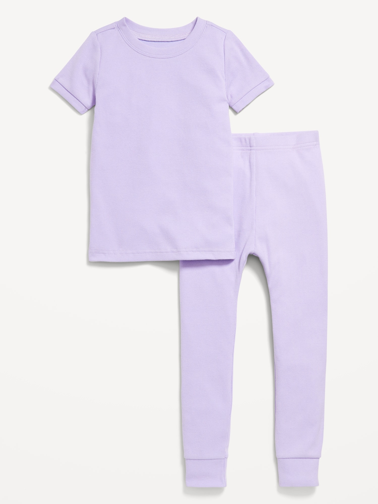 Snug-Fit Ribbed Pajama Set for Toddler & Baby