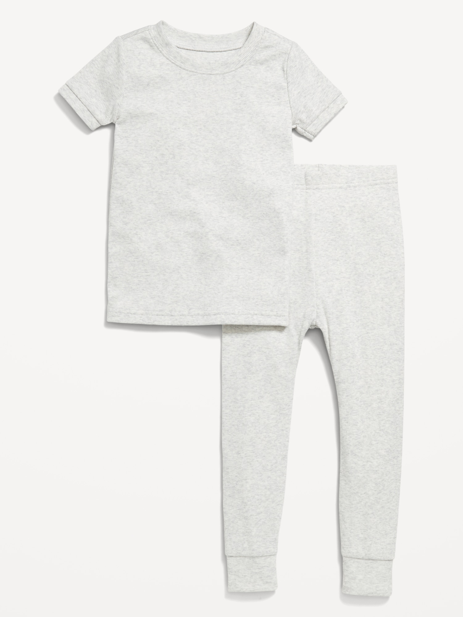 Snug-Fit Ribbed Pajama Set for Toddler & Baby