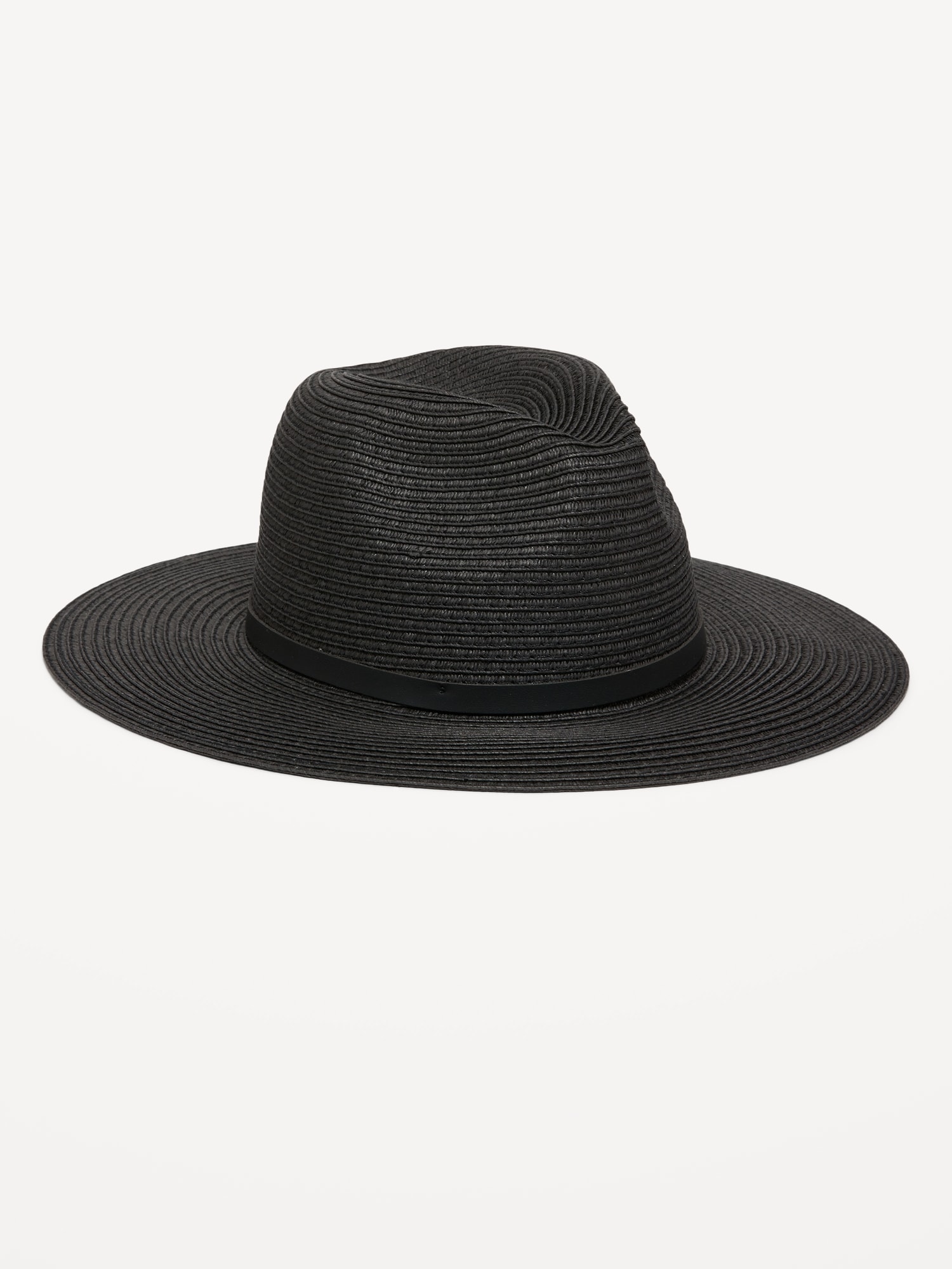 Wide-Brim Panama Sun Hat - Gray