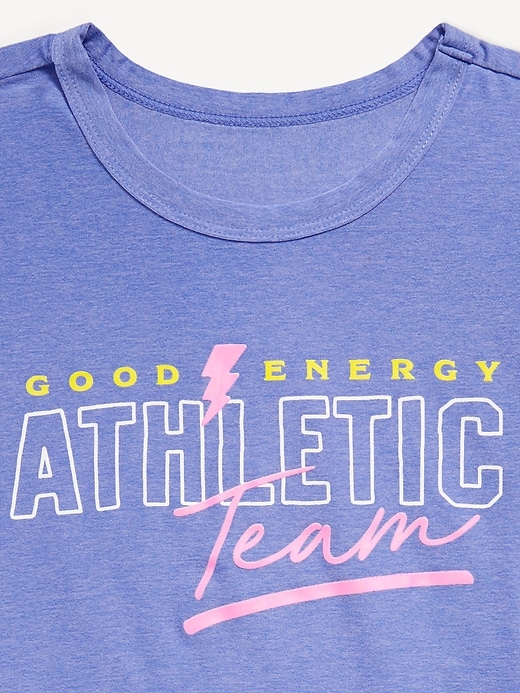 Image number 5 showing, CloudMotion Cropped Graphic Performance T-Shirt for Girls