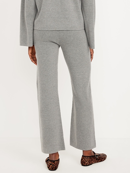 Image number 8 showing, High-Waisted Crop Kick Flare Sweater Pants