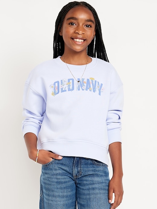 View large product image 1 of 3. Vintage Oversized Logo-Graphic Sweatshirt for Girls