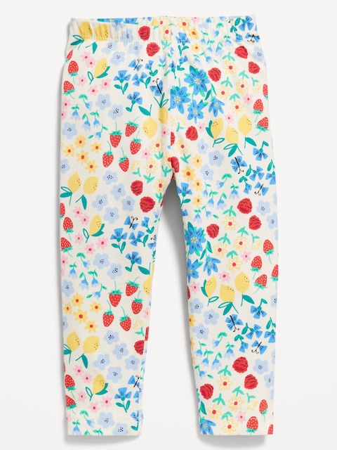 Printed Full-Length Leggings for Toddler Girls - Mixed Fruit