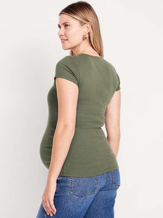 Image number 2 showing, Maternity Square-Neck Ribbed Top