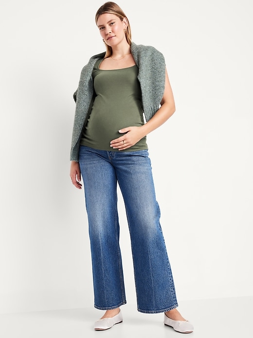 Image number 3 showing, Maternity Square-Neck Ribbed Top