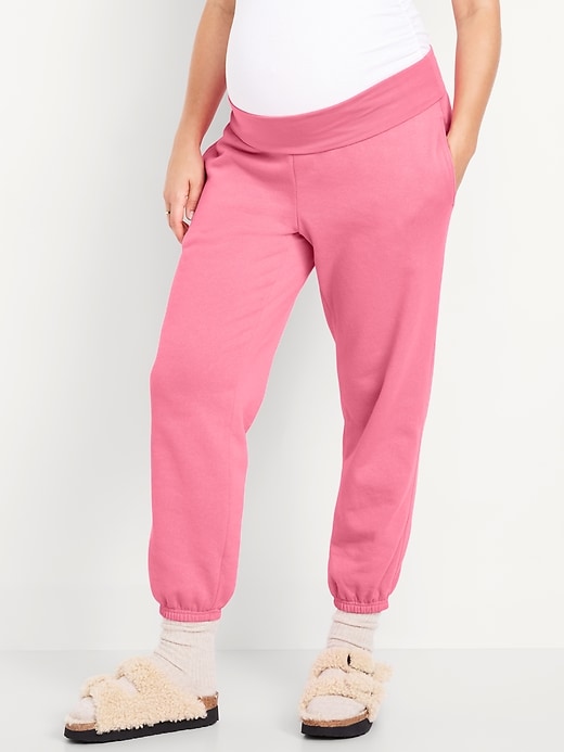 Image number 3 showing, Maternity Rollover-Waist Jogger Sweatpants