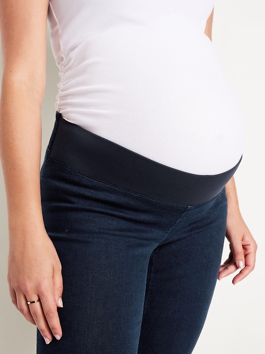 Image number 8 showing, Maternity Front Low-Panel Crop Flare Jeans