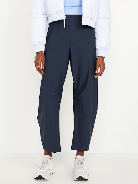 High-Waisted SleekTech Barrel Ankle Pants - Dusk Navy