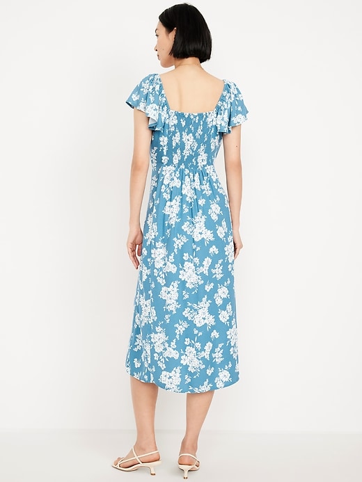 Image number 8 showing, Flutter-Sleeve Crepe Midi Dress