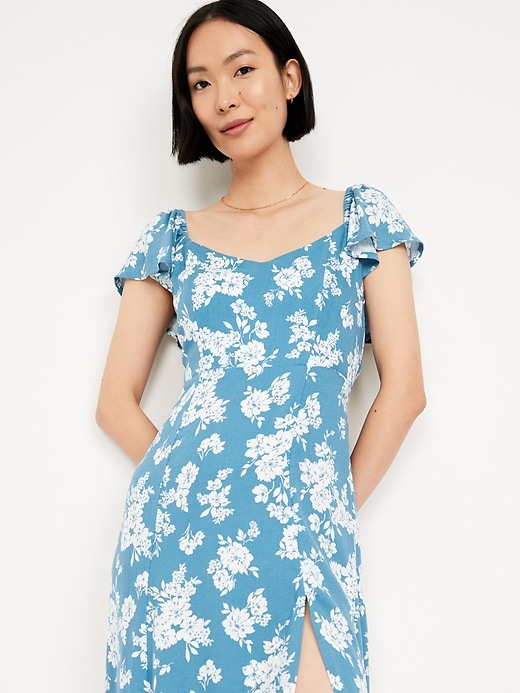 Image number 3 showing, Flutter-Sleeve Crepe Midi Dress