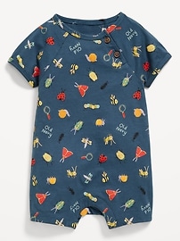 Image number 1 showing, Short-Sleeve Logo-Graphic One-Piece for Baby