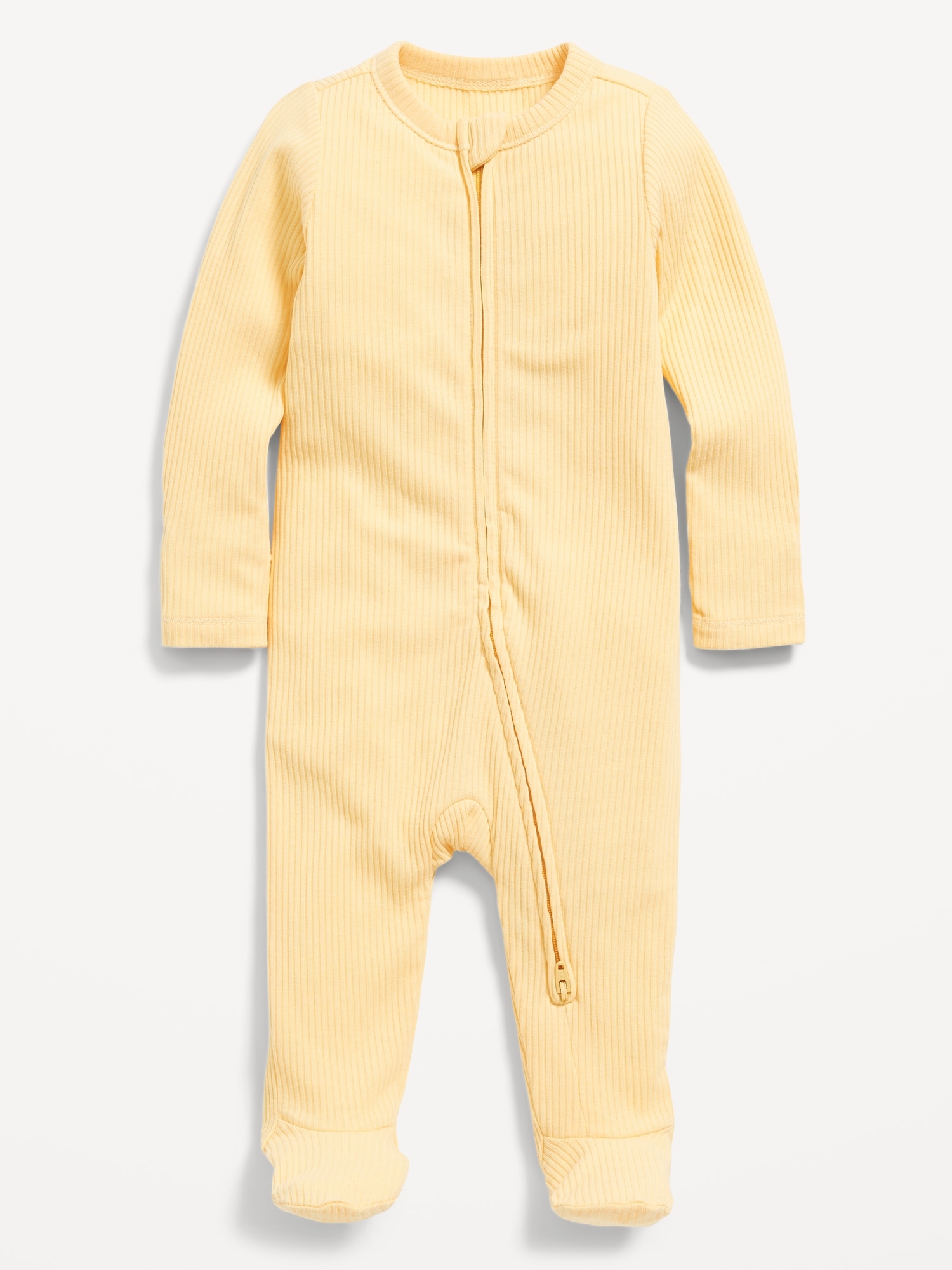 Ribbed 2-Way-Zip Sleep & Play Footed One-Piece for Baby