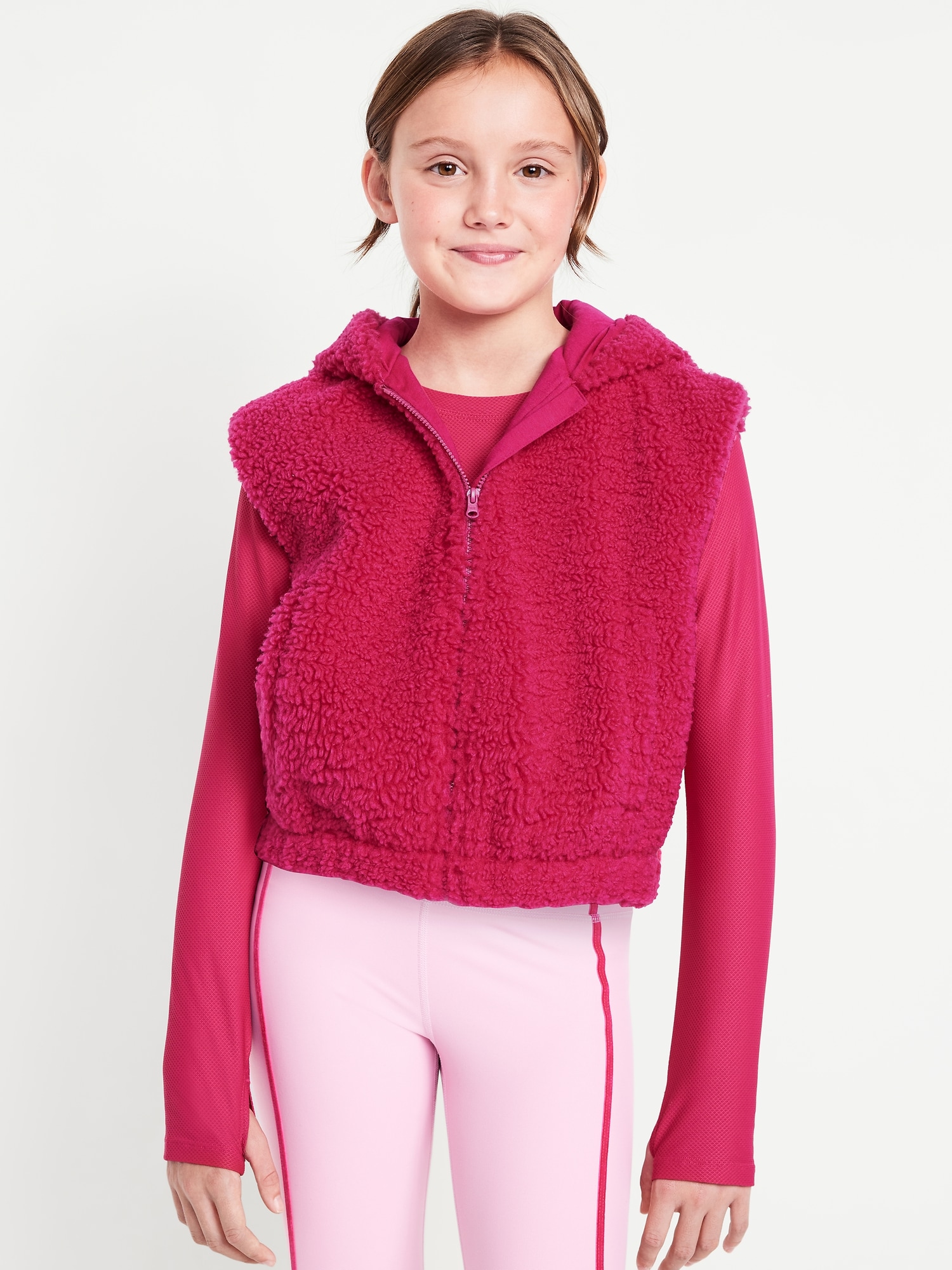 Hooded Sherpa Vest for Girls