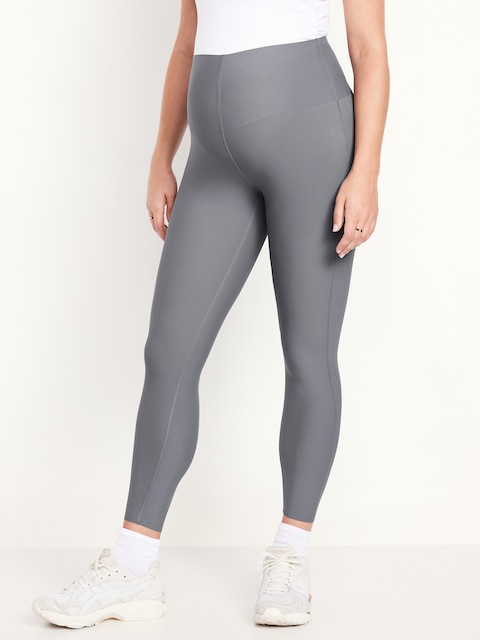 Maternity Full-Panel PowerSoft Sculpt 7/8 Leggings - Storm Cloud