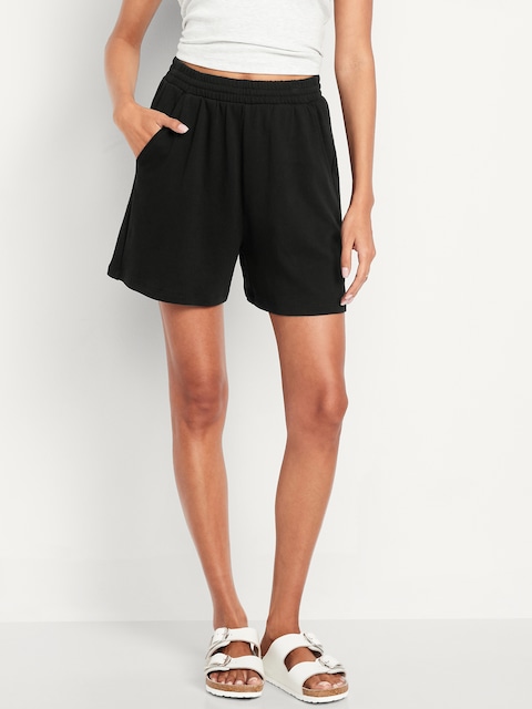 Extra High-Waisted SoComfy Sweat Shorts -- 5-inch inseam - Black Jack