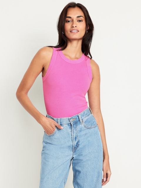 Snug Crop Tank Top - Vivid Begonia