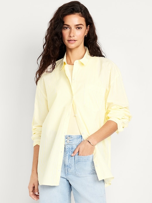 Image number 1 showing, Oversized Button-Down Boyfriend Shirt