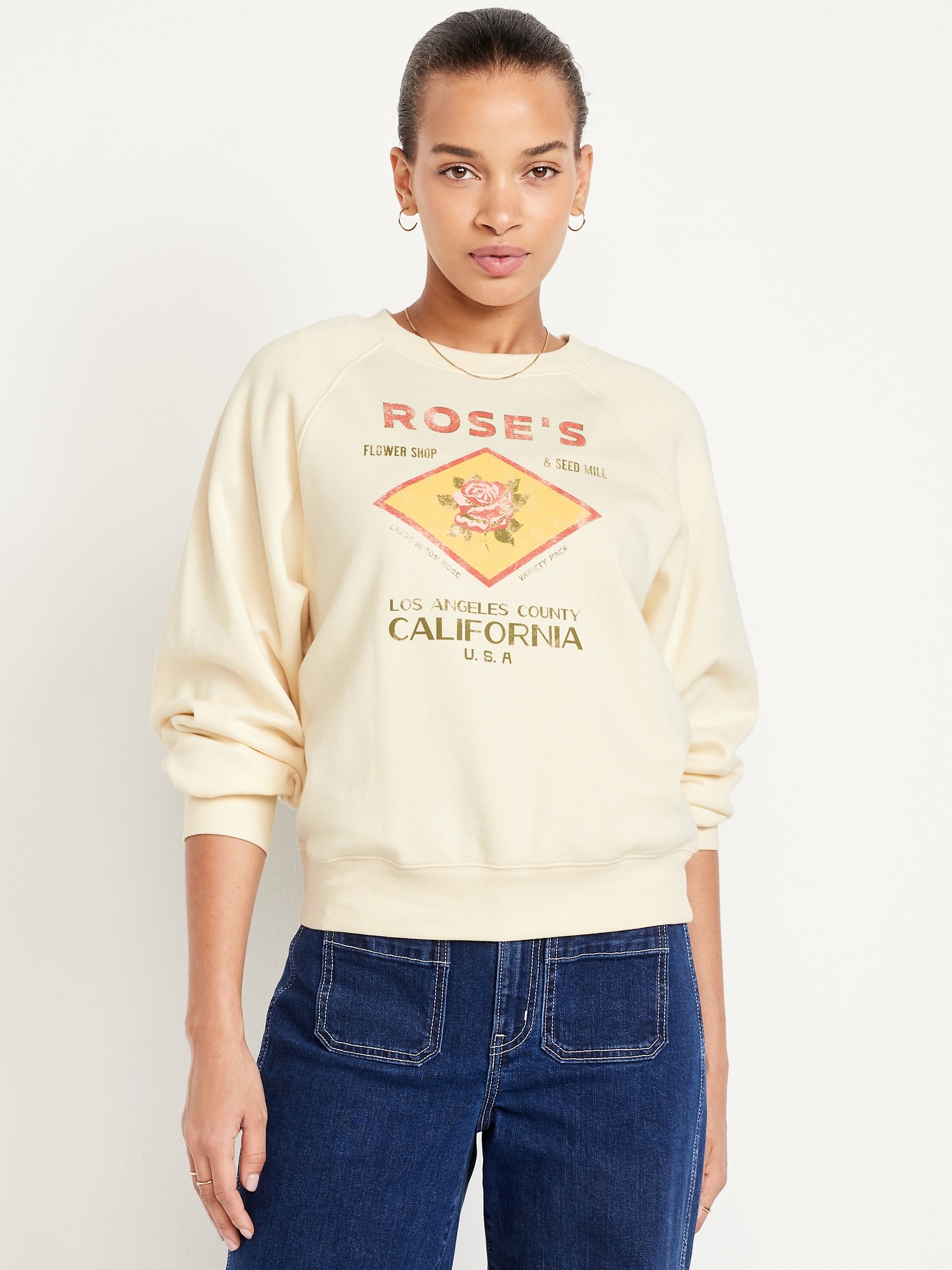 SoComfy Graphic Raglan Crew-Neck Sweatshirt