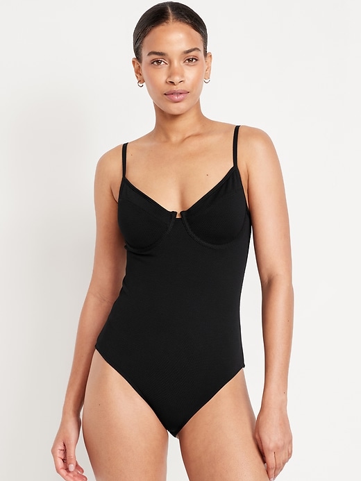 Image number 1 showing, One-Piece Balconette Swimsuit