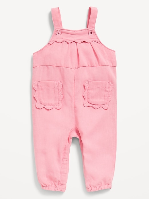 View large product image 1 of 2. Scallop-Trim Overalls for Baby