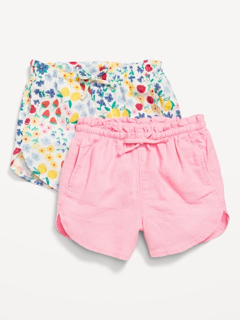 Dolphin-Hem Shorts 2-Pack for Toddler Girls - Anemone Pink