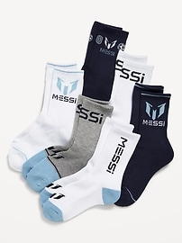 Image number 1 showing, Messi™ Gender-Neutral Crew Socks 6-Pack for Kids