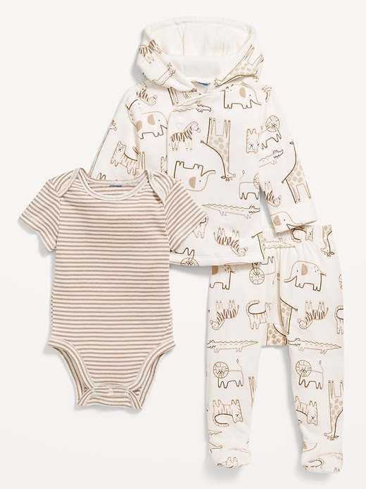 View large product image 1 of 1. Unisex 3-Piece Printed Layette Set for Baby