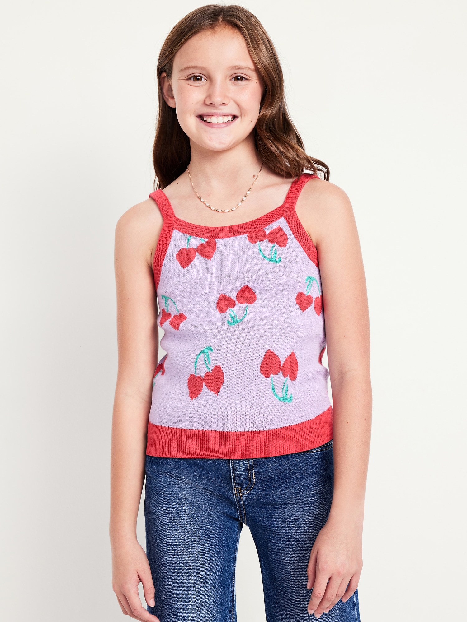 Printed Sweater Tank Top for Girls