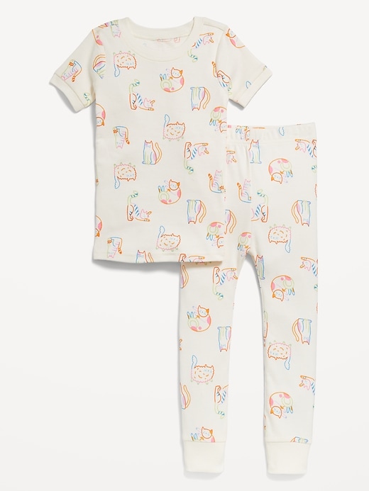 View large product image 1 of 2. Printed Snug-Fit Pajama Set for Toddler Girls