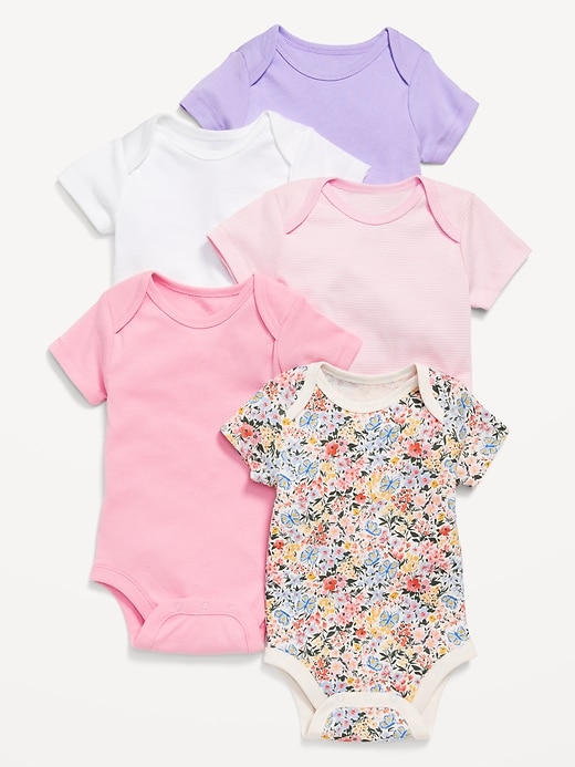 View large product image 1 of 1. Short-Sleeve Bodysuit 5-Pack for Baby