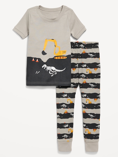 Snug-Fit Graphic Pajama Set for Toddler & Baby - Dino Discovery
