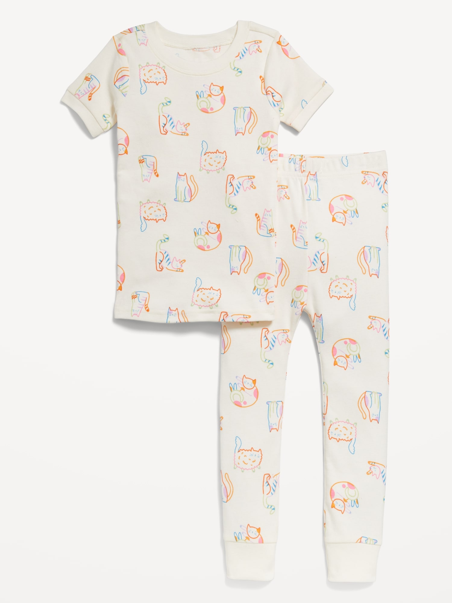 Printed Snug-Fit Pajama Set for Toddler Girls