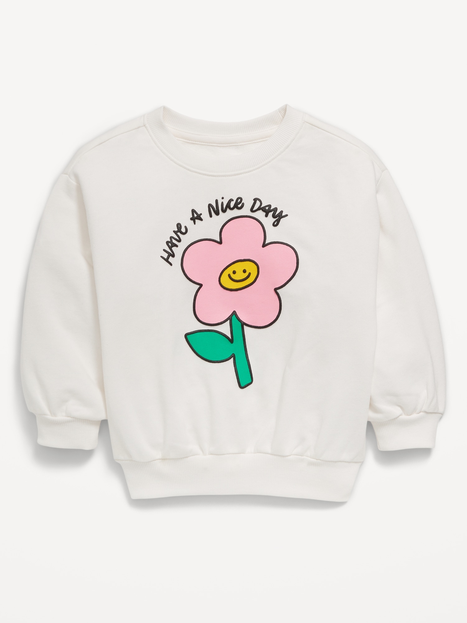 Long-Sleeve Graphic French Terry Sweatshirt for Toddler Girls